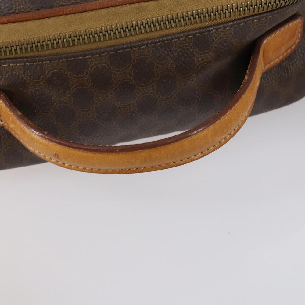 CELINE Macadam Canvas Hand Bag PVC Leather 2way Brown Gold Auth 154376 - Picture 8 of 16